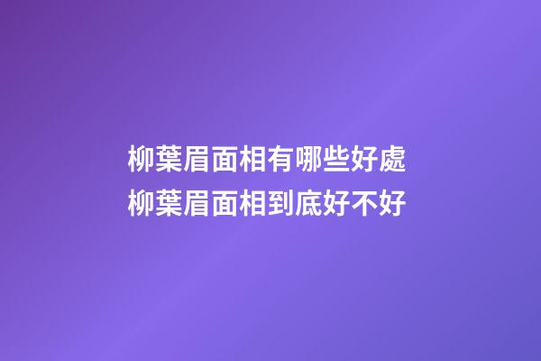 柳葉眉面相有哪些好處 柳葉眉面相到底好不好